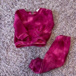 GAP Kids Fuchsia Tie-Dye Sweatshirt & Jogger Set